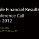 Apple presenteert financiële resultaten Q4 – 2012 op 25 oktober