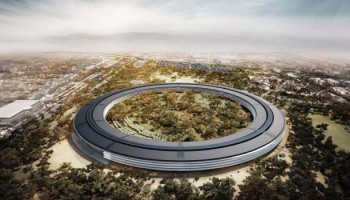 Apple’s ” ruimteschip” campus niet op tijd klaar