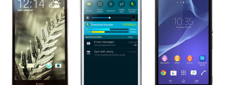 HTC One (M8) vs Sony Xperia Z2 vs Samsung Galaxy S5