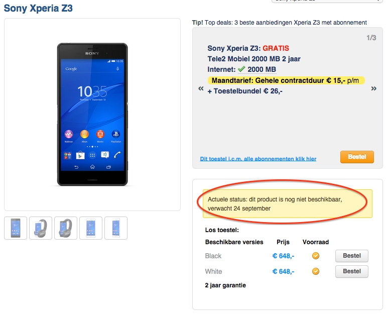 Tandheelkundig groef Harden Xperia Z3 en Xperia Z3 Compact eind september leverbaar