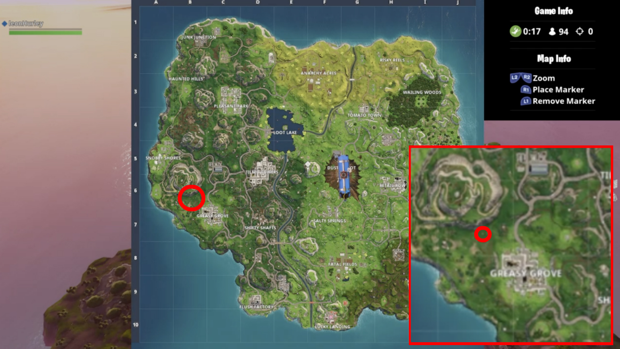 Search Between A Playground Campsite And Footprint In Fortnite - fortnite challenge locaties playground campsite en een footprint
