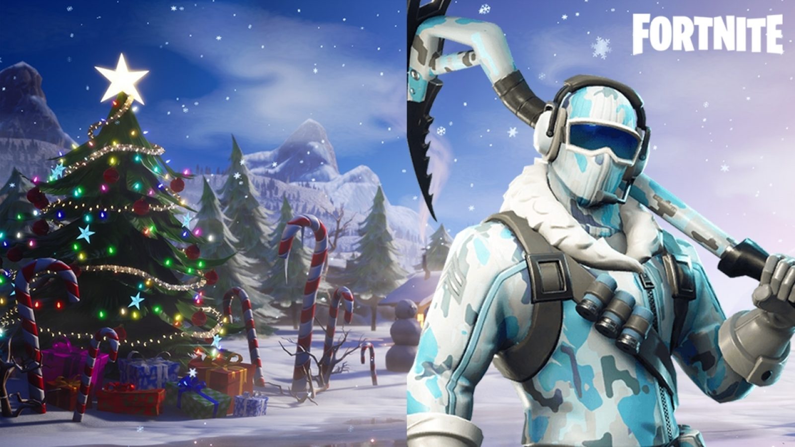 Fortnitechallenge dans voor negen kerstbomen