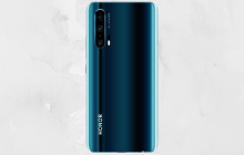 Afbeelding toont Honor 20 Pro met vier camera’s