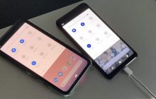 Foto’s tonen Google Pixel 4 XL met cameraopening in scherm